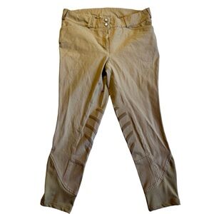 Dublin Equestrian Riding Pants Breeches – Tan Silicone Stripes Performance
